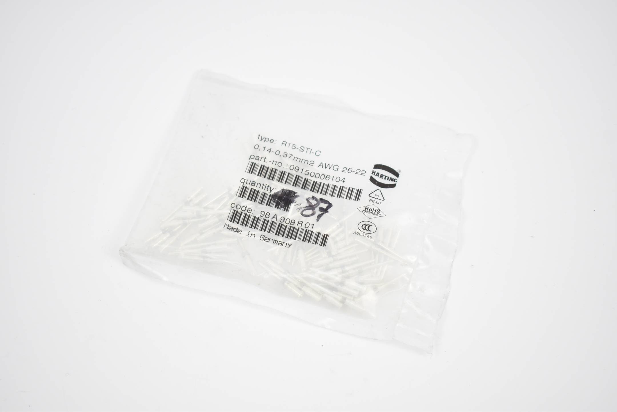 Harting Crimpkontakt männlich R15-STI-C ( 09150006104 ) VE 87 Stück
