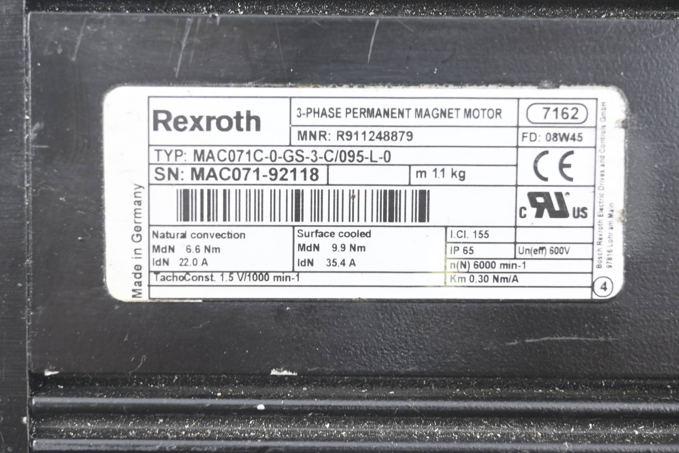 Rexroth Servomotor MAC071C-0-GS-3-C/095-L-0 ( R911248879 )
