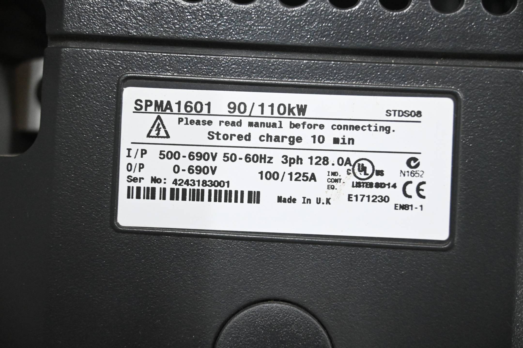 Emerson Control Techniques Unidrive SPMA1601 90/110kW STDS08