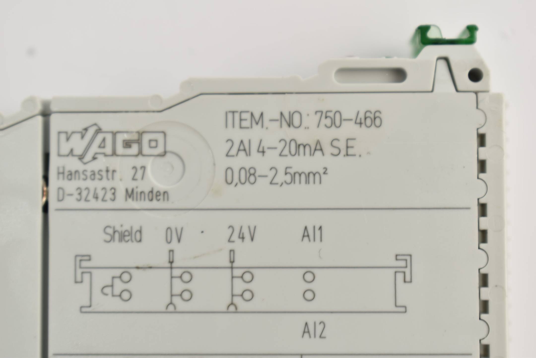 Wago 2-Kanal-Analogeingang 4-20 mA single-ended 750-466