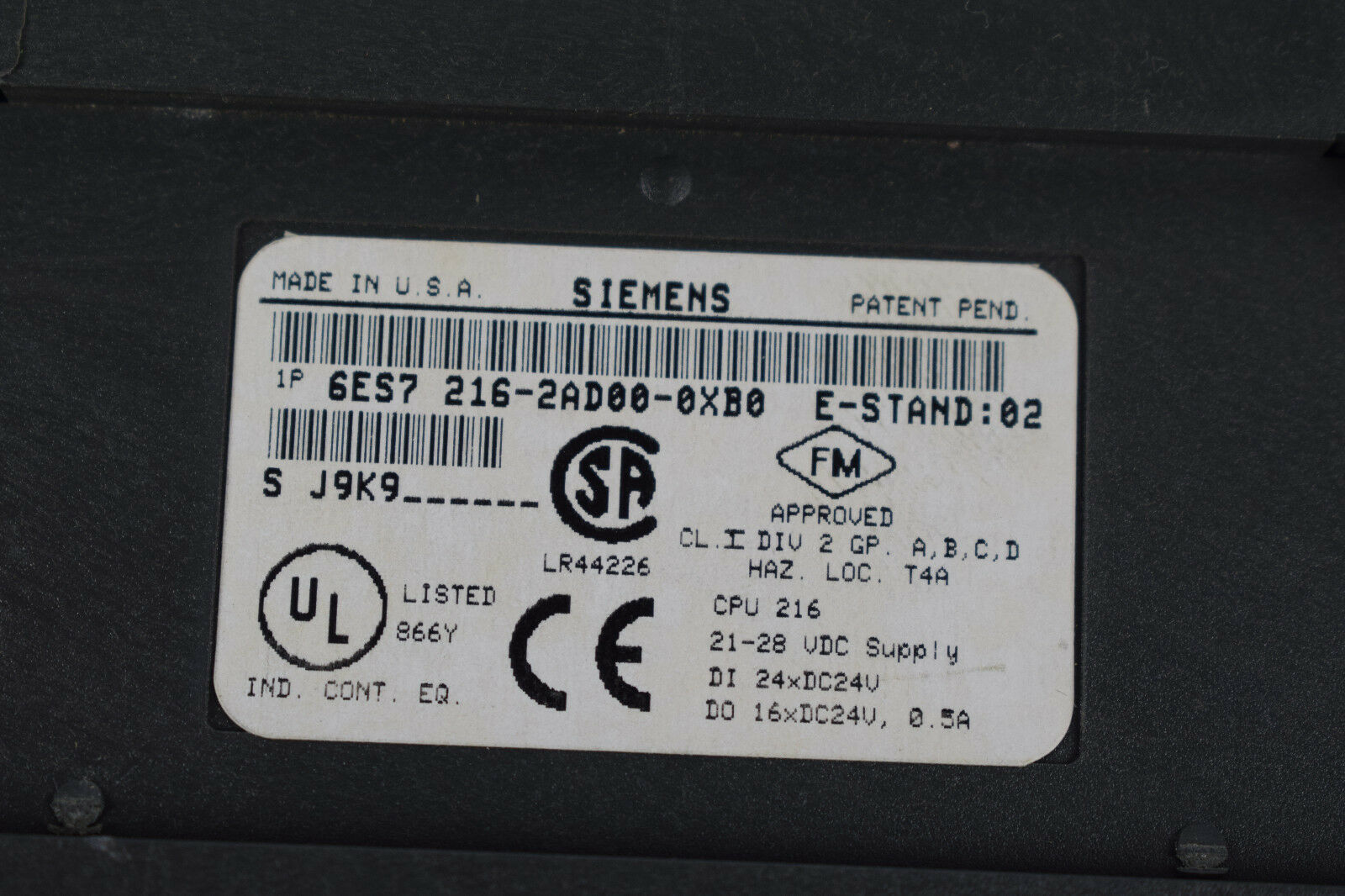 Siemens simatic S7-200 CPU 216 6ES7 216-2AD00-0XB0 ( 6ES7216-2AD00-0XB0 )