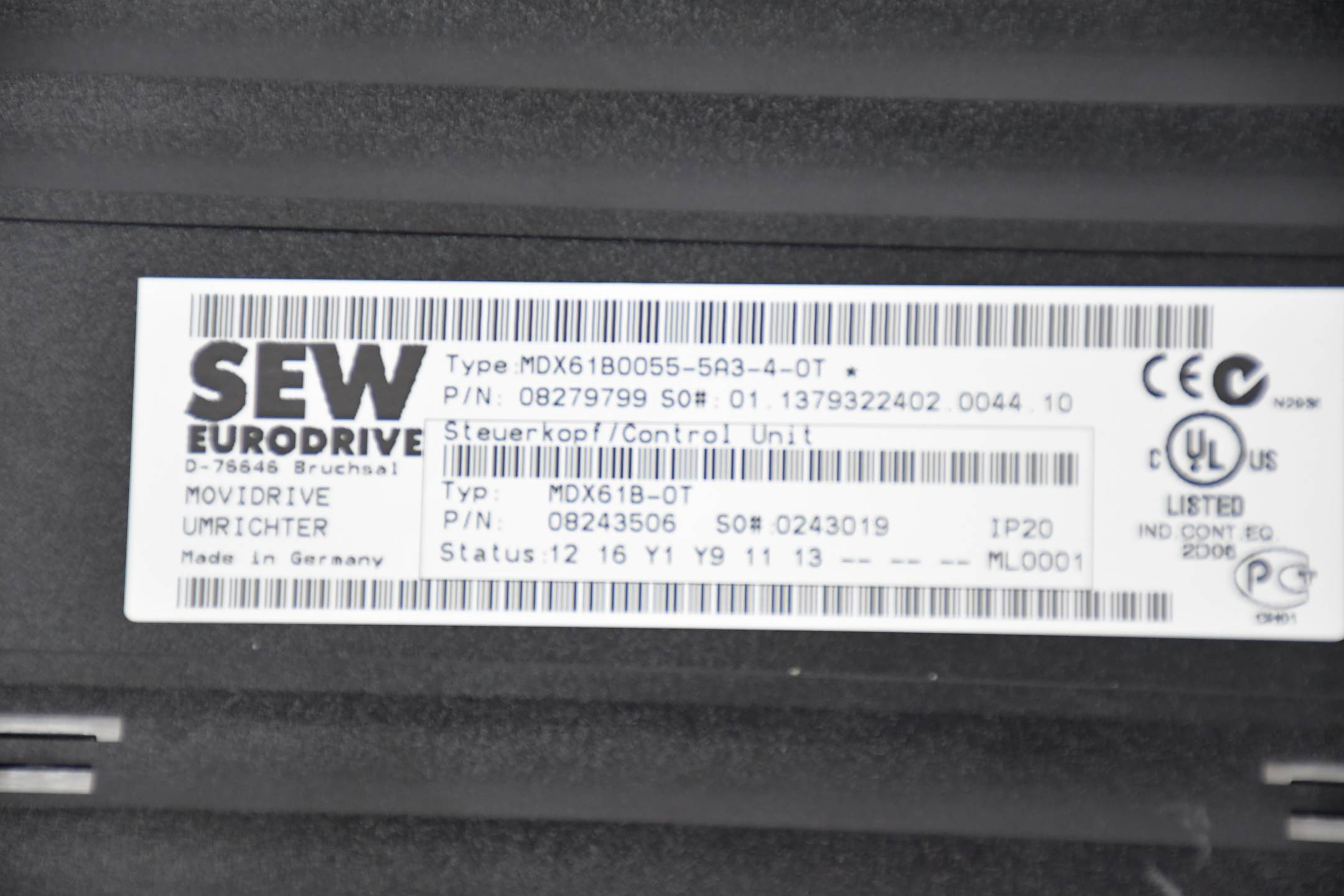SEW Eurodrive Movidrive MDX61B0055-5A3-4-0T ( 08279799 ) + MDX60A0054-5A3-4-00