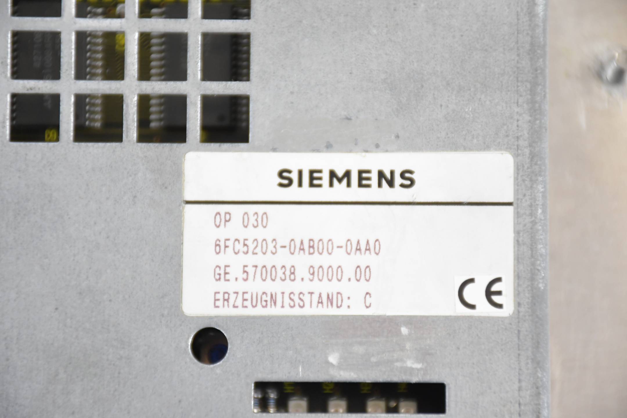 Siemens Sinumerik Panel OP 030 6FC5203-0AB00-0AA0 ( 6FC5 203-0AB00-0AA0 ) Ver C