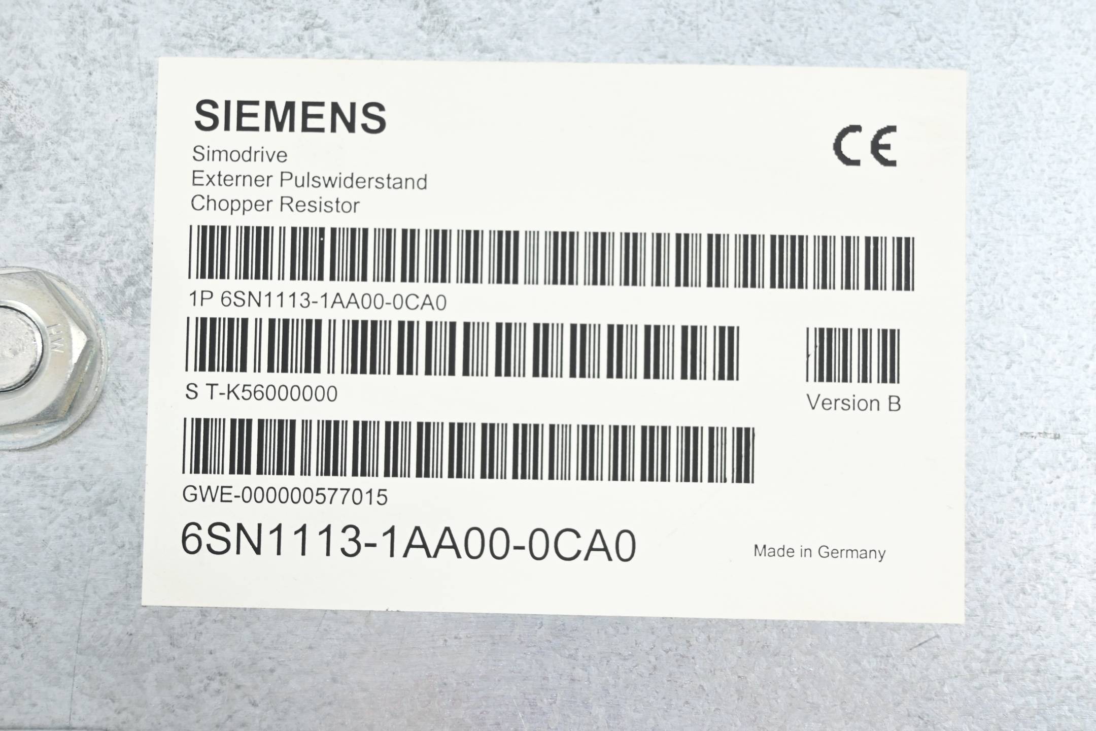 Siemens Simodrive Pulswiderstand 6SN1113-1AA00-0CA0 ( 6SN1 113-1AA00-0CA0 )