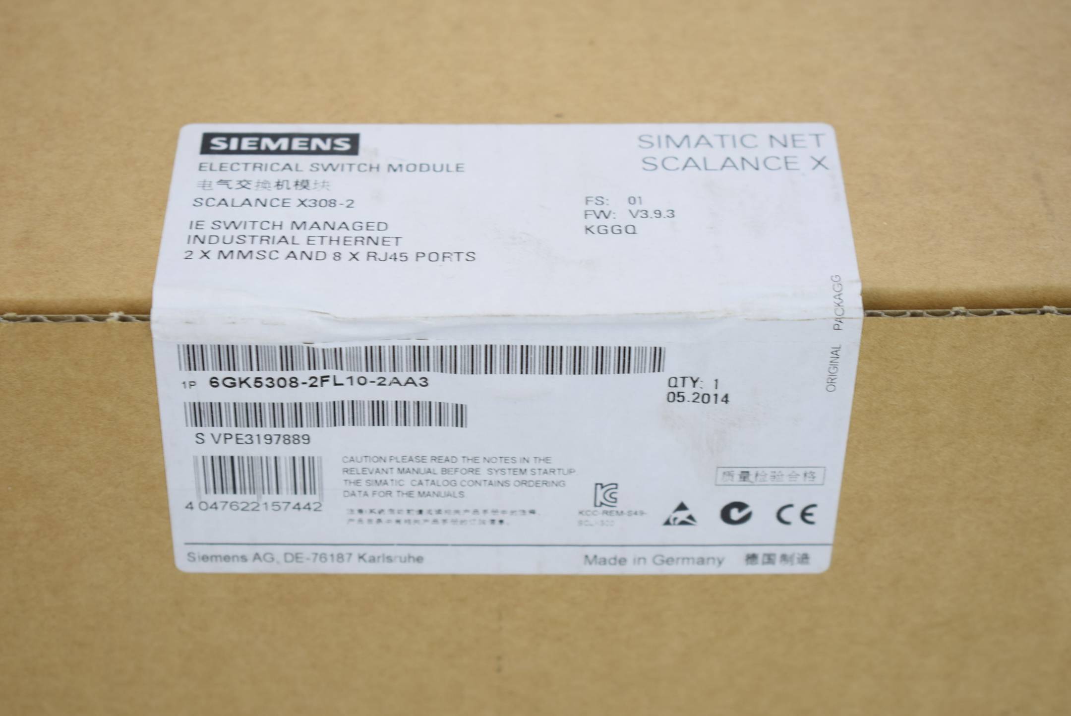 Siemens scalance switch X308-2 6GK5308-2FL10-2AA3 ( 6GK5 308-2FL10-2AA3 )