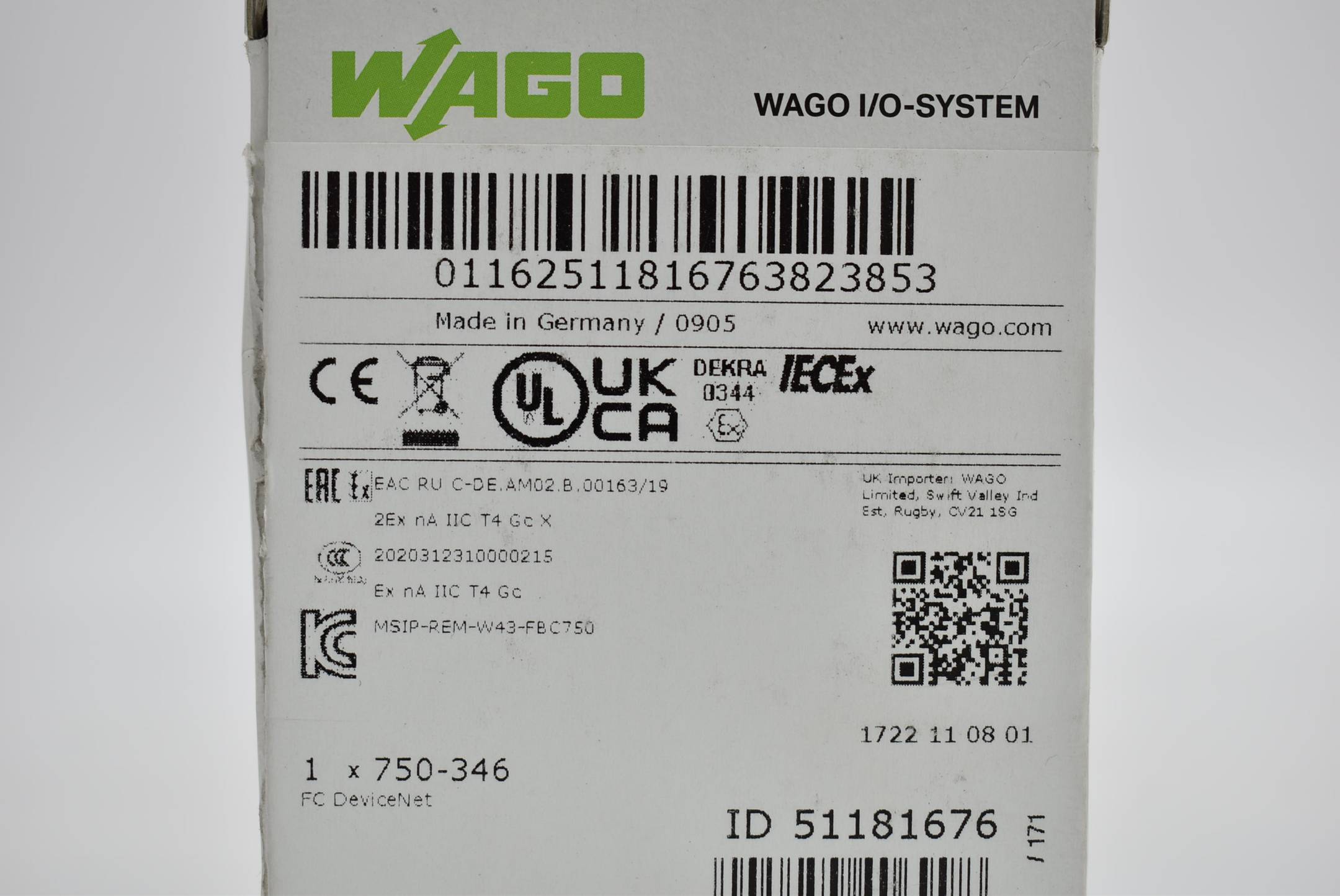 Wago Feldbuskoppler DeviceNet ECO DC 24 V 750-346