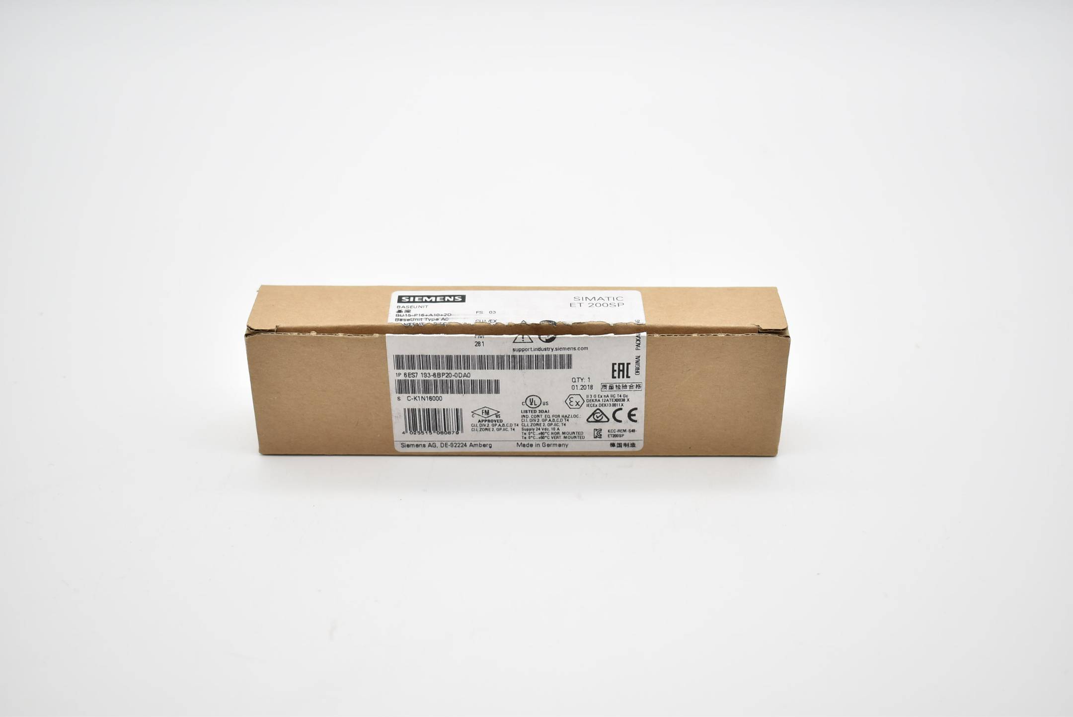 Siemens Simatic ET 200SP BaseUnit 6ES7193-6BP20-0DA0 ( 6ES7 193-6BP20-0DA0 )