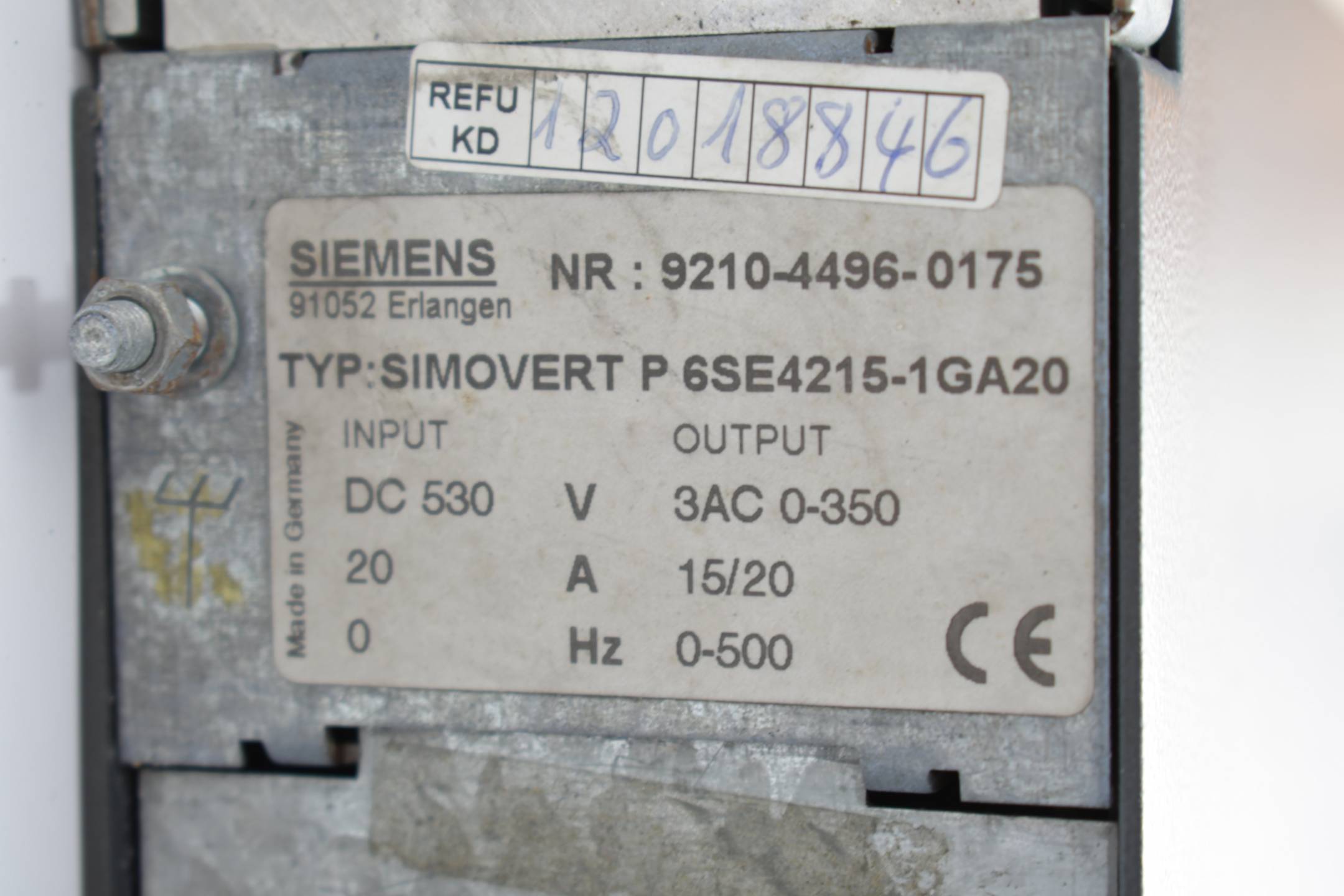 DEFEKT Siemens simovert P Umrichter 11/15 A 6SE4 215-1GA20 ( 6SE4215-1GA20  )