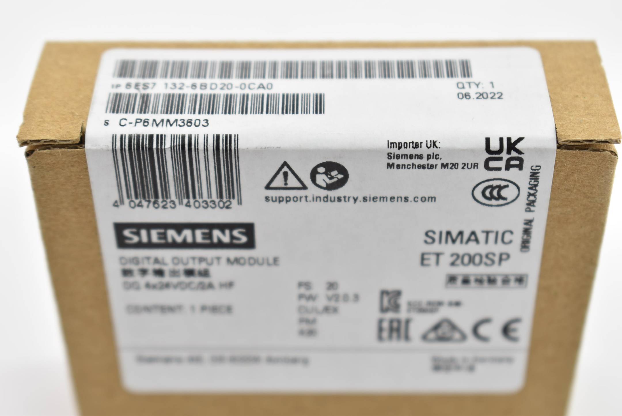 Siemens simatic ET 200SP digital 6ES7132-6BD20-0CA0 ( 6ES7132-6BD20-0CA0 ) E20
