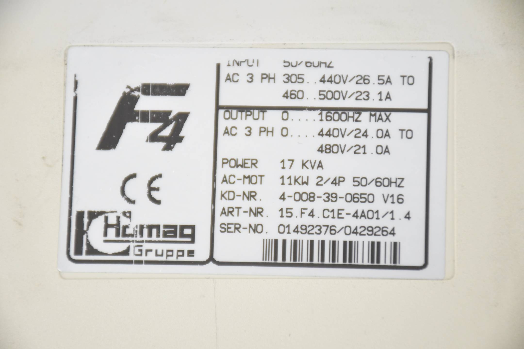 KEB Combivert F4 Frequenzumrichter 15.F4.C1E-4AO1/1.4 ( 15.F4.C1E-4A01/1.4 )