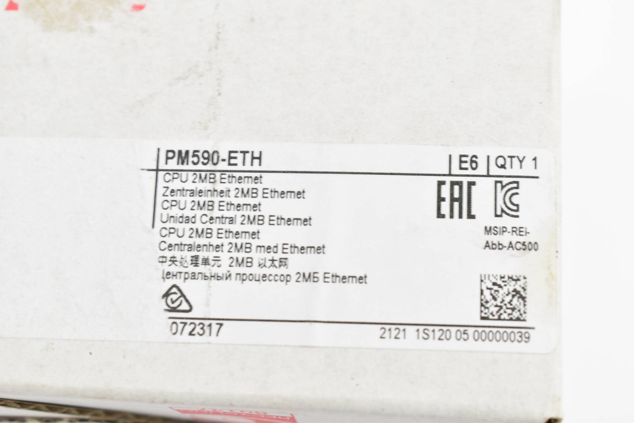ABB CPU 2MB Ethernet Zentraleinheit PM590-ETH ( 1SAP150000R3271 )