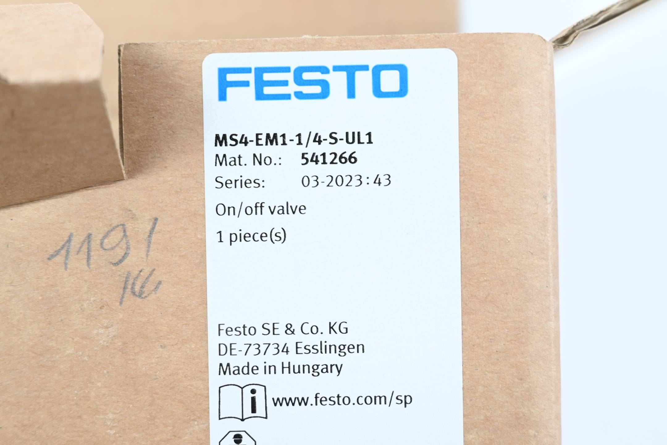 Festo Einschaltventil MS4-EM1-1/4-S-UL1 ( 541266 )