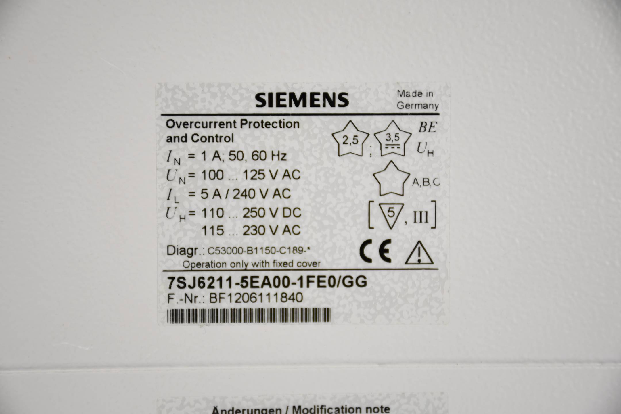 Siemens siprotec Digital Schutz 7SJ6211-5EA00-1FE0/GG ( 7SJ6 211-5EA00-1FE0 )