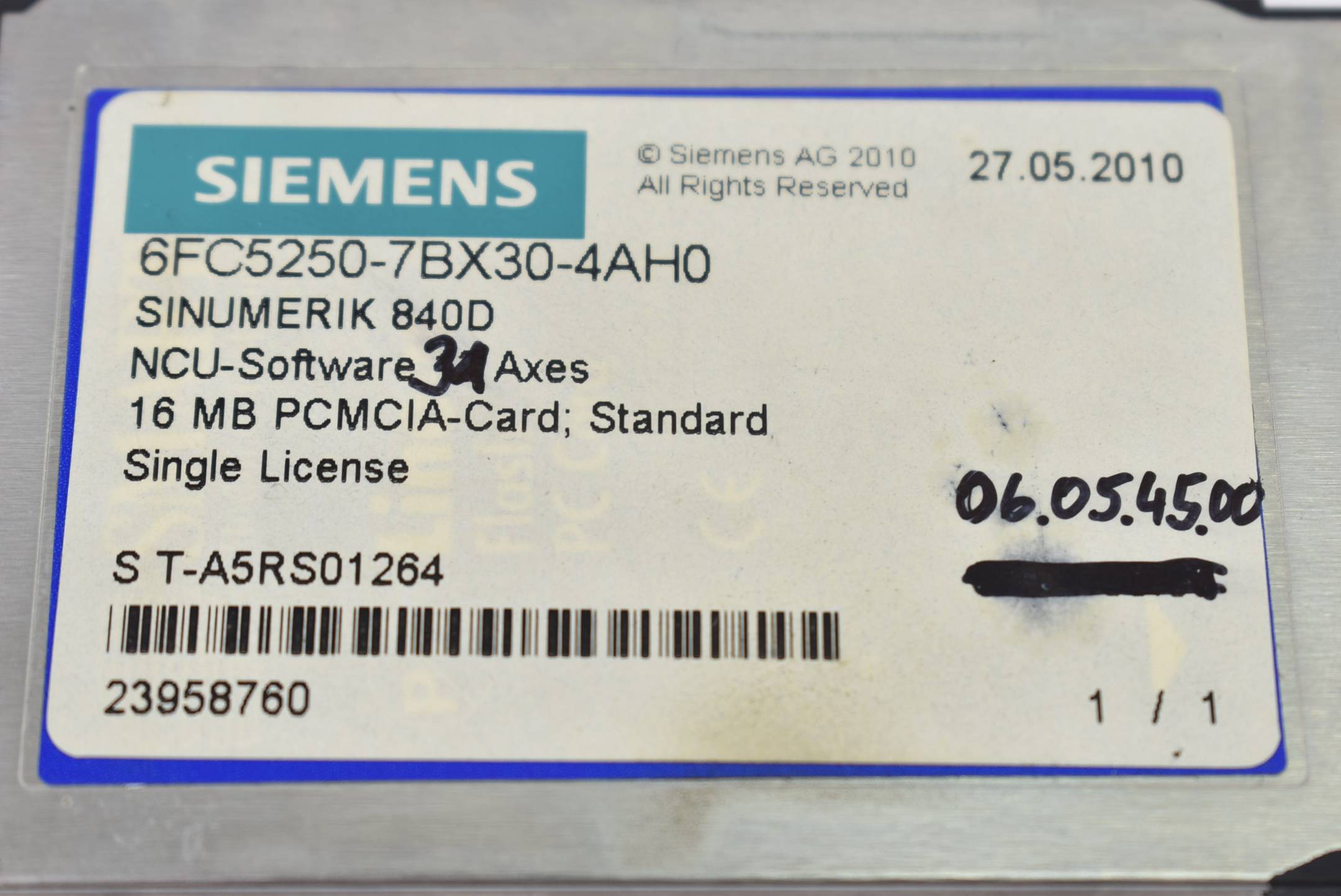 Siemens sinumerik 840D NCU-Software 6FC5 250-7BX30-4AH0 ( 6FC5250-7BX30-4AH0 )
