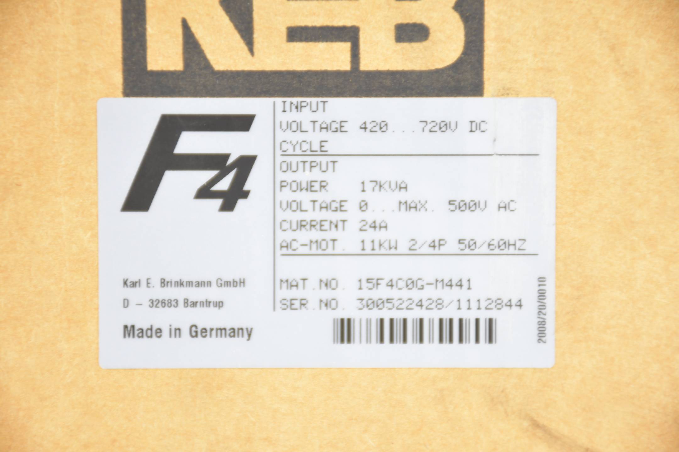 KEB combivert F4 Frequenzumrichter 15.F4.C0G-M441 ( 15F4C0G-M441 )
