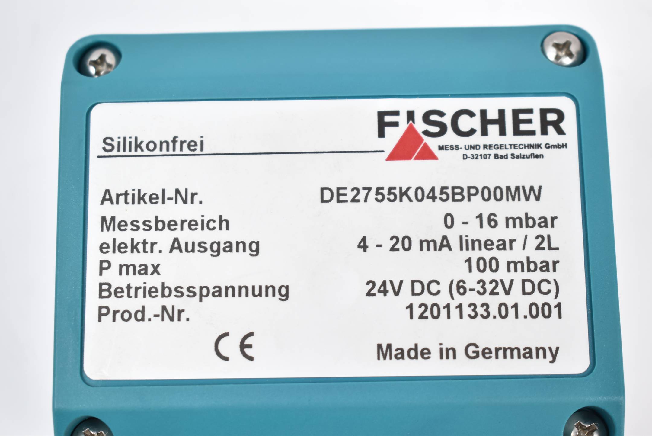 Fischer Digitaler Differenzdrucktransmitter DE2755K045BP00MW 