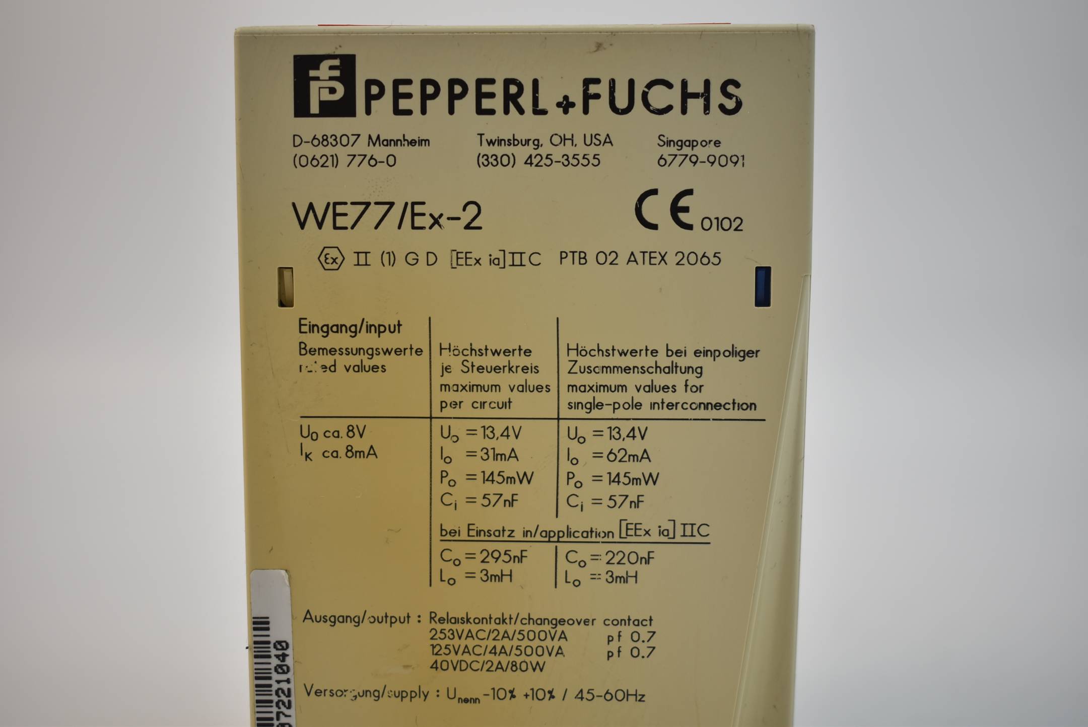 Pepperl+Fuchs Trennverstärker WE77/Ex-2