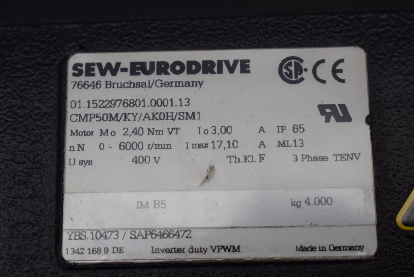 SEW Eurodrive Getriebemotor CMP50M/KY/AK0H/SM1