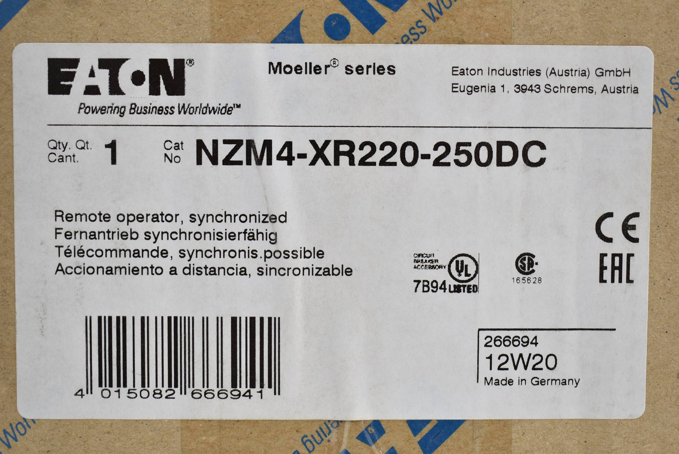 Eaton Fernantrieb synchronisierfähig NZM-4-XR NZM4-XR220-250DC
