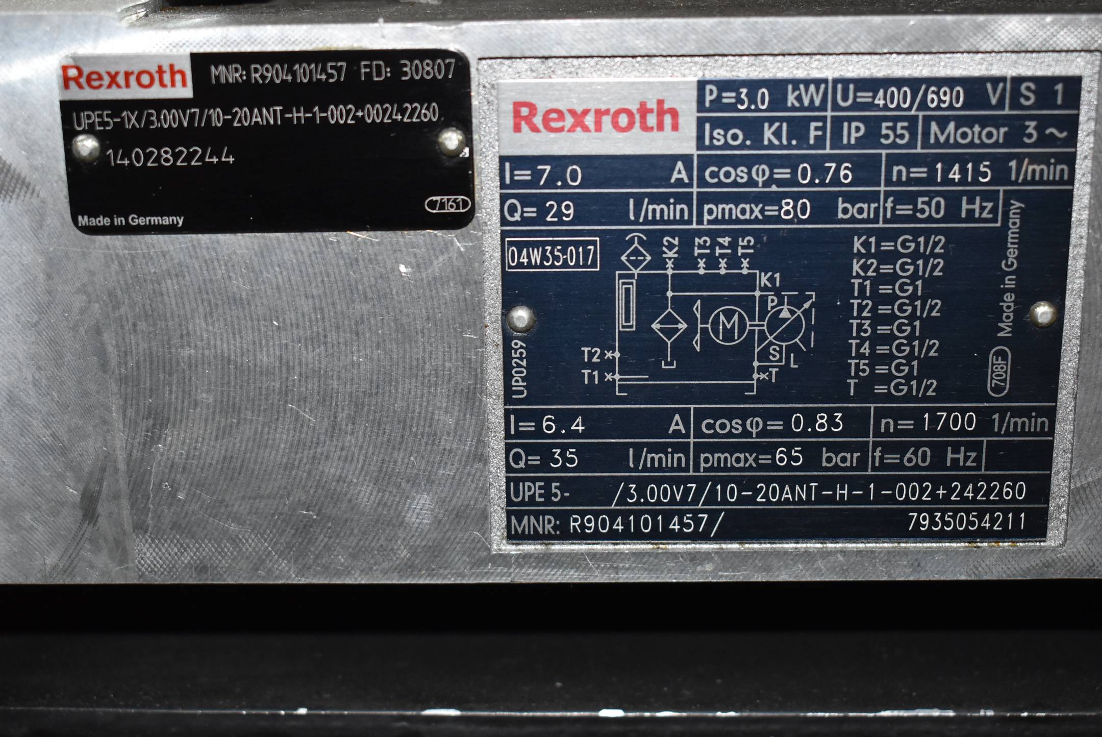 Rexroth Kompaktaggregat UPE5-1X/3,00V7/10-20ANT-H-1-002+00242260 ( R904101457 )