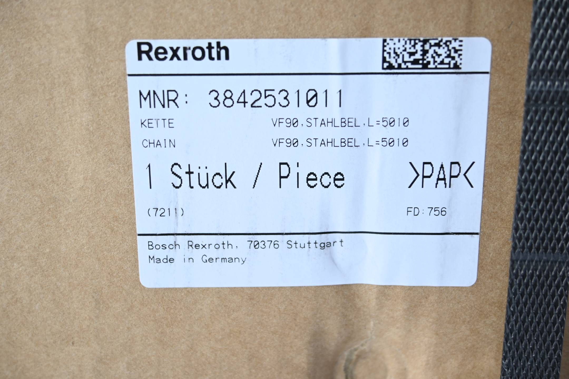 Rexroth Stahlbelegte Transportkette VF90 L=5010 ( MNR 3842531011 )