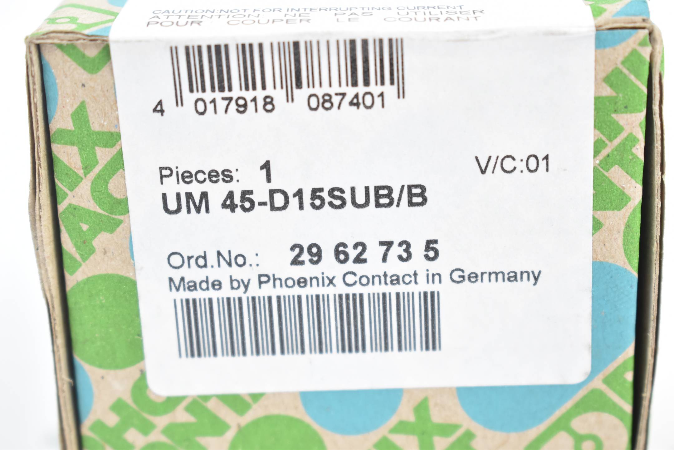 Phoenix Contact Übergabemodul UM 45-D15SUB/B ( 29 62 73 5 )