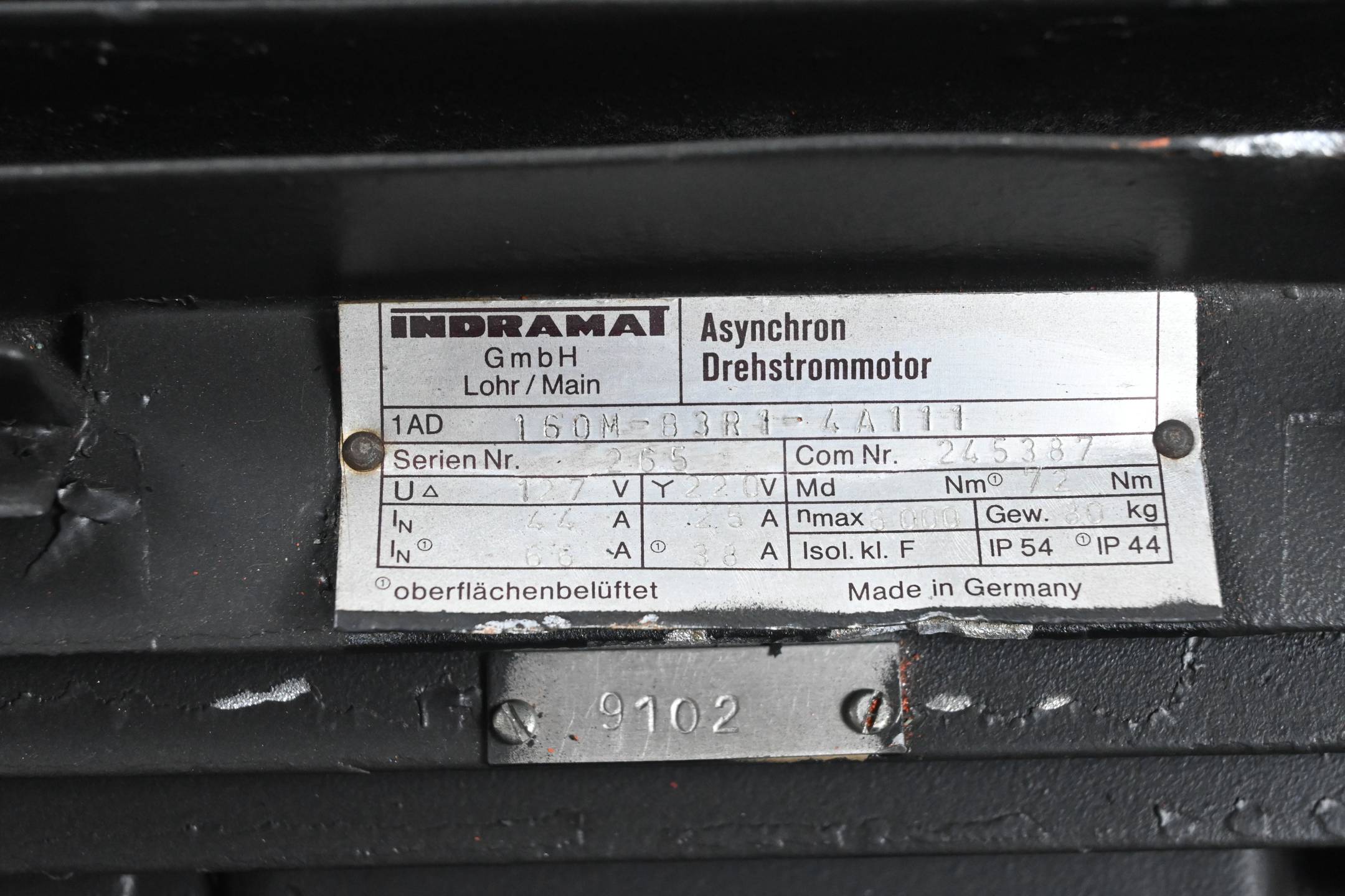 Indramat Asynchron Drehstrommotor 1AD160M-B3R1-4A111 