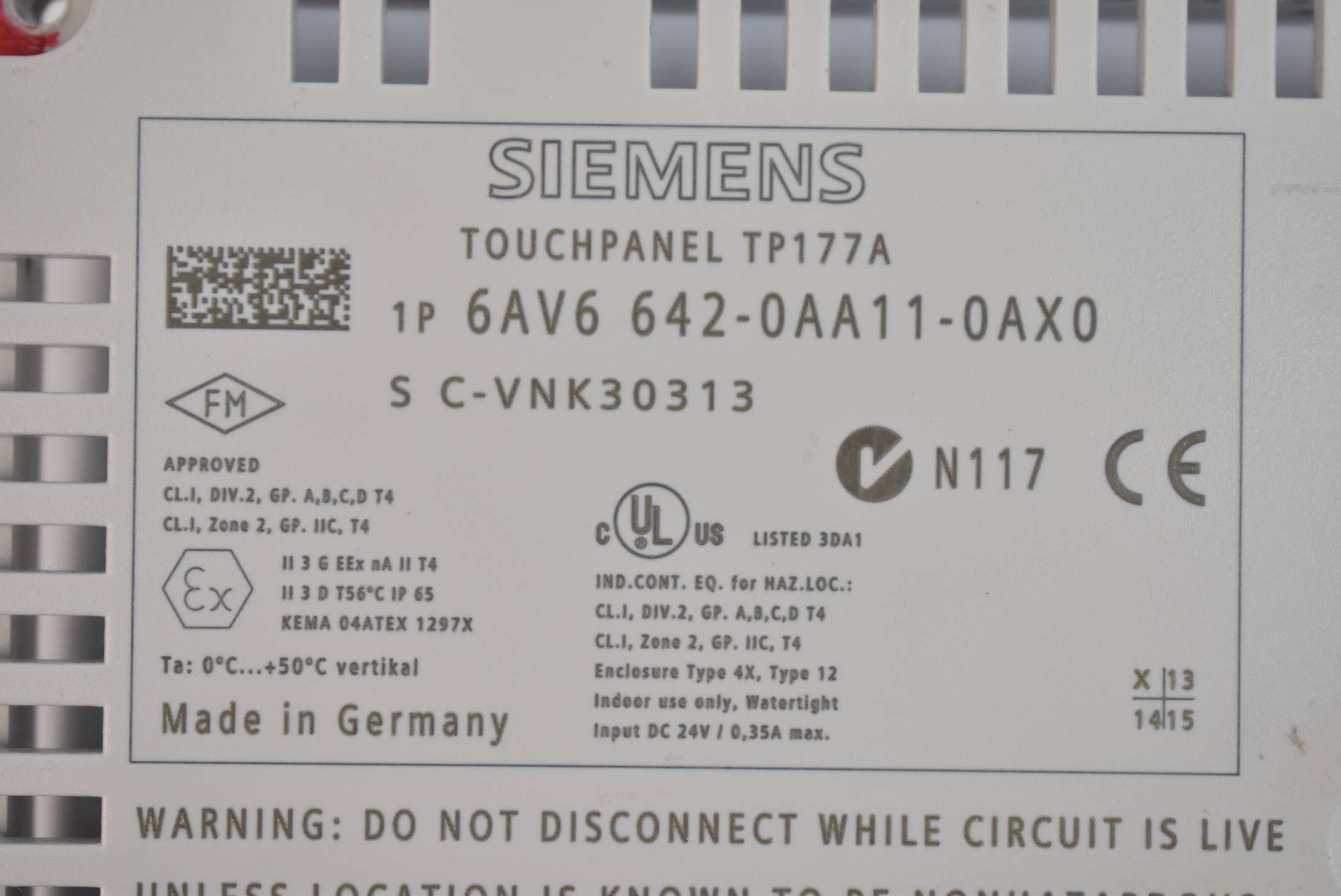 Siemens Backcover TP177A 6AV6 642-0AA11-0AX0 ( 6AV6642-0AA11-0AX0 ) Zustand D