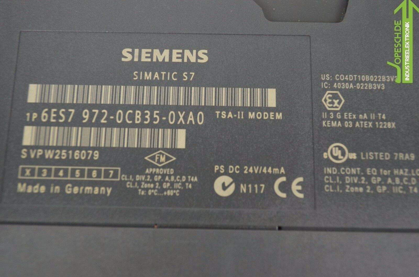 Siemens simatic S7 TSA-II Modem 6ES7 972-0CB35-0XA0 // 6ES7972-0CB35-0XA0 / E2