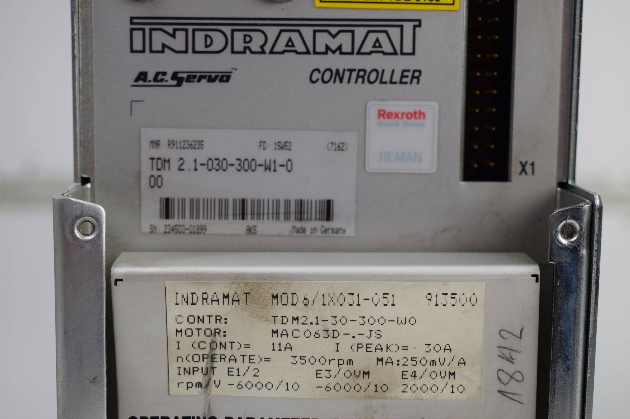 Indramat A.C. Servo TDM 2.1-030-300-W1-0 inkl. MOD6/1X031-051