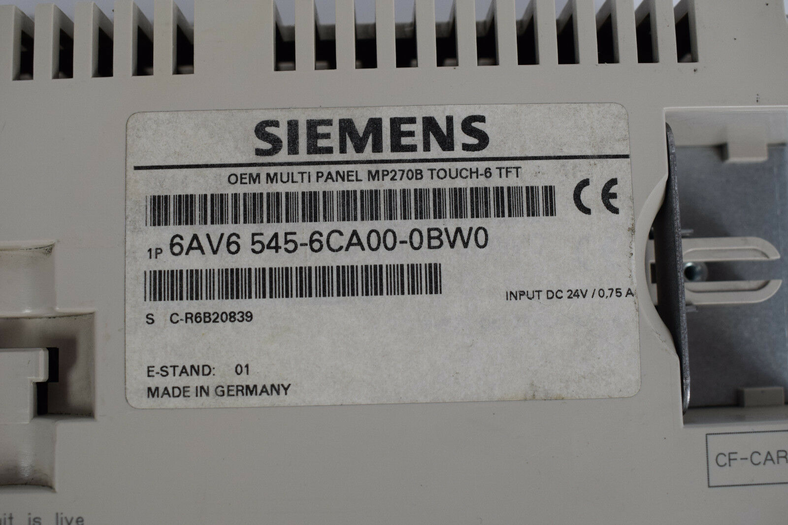 Siemens Simatic Multi Panel 6AV6 545-6CA00-0BW0 ( 6AV6545-6CA00-0BW0 ) E1
