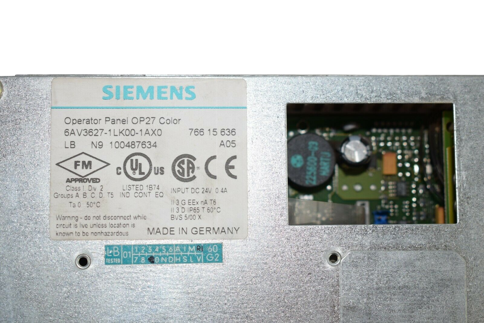 Siemens simatic OP27 Color 6AV3627-1LK00-1AX0 ( 6AV3 627-1LK00-1AX0 )
