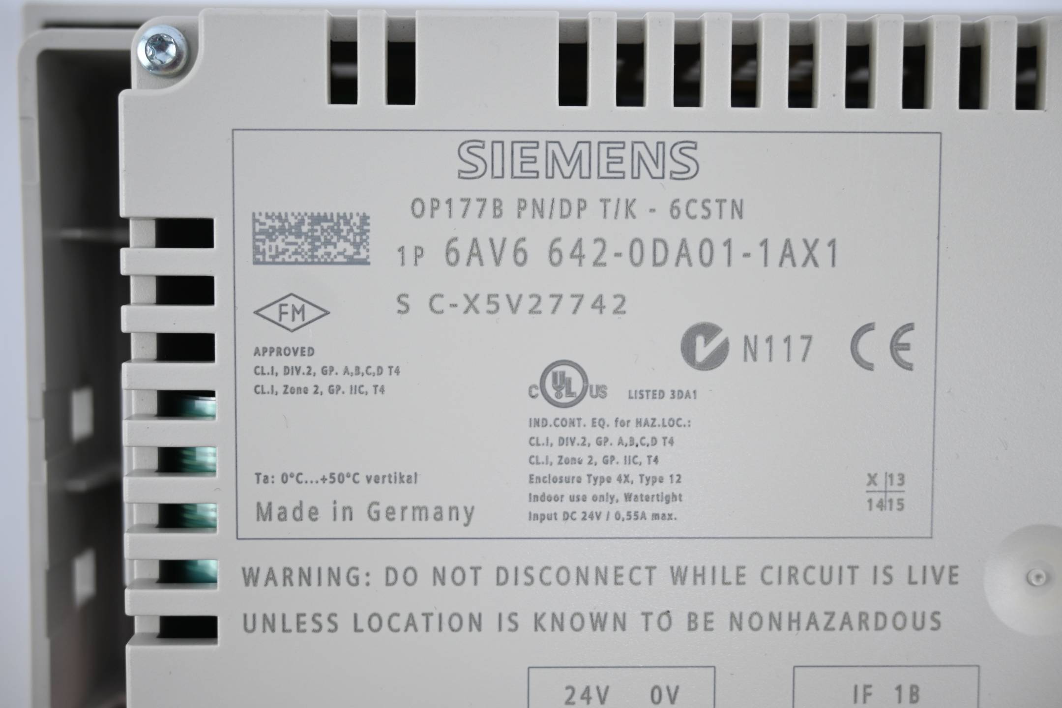 GENERALÜBERHOLT Siemens Simatic Panel OP 177B PN/DP 6AV6642-0DA01-1AX1 