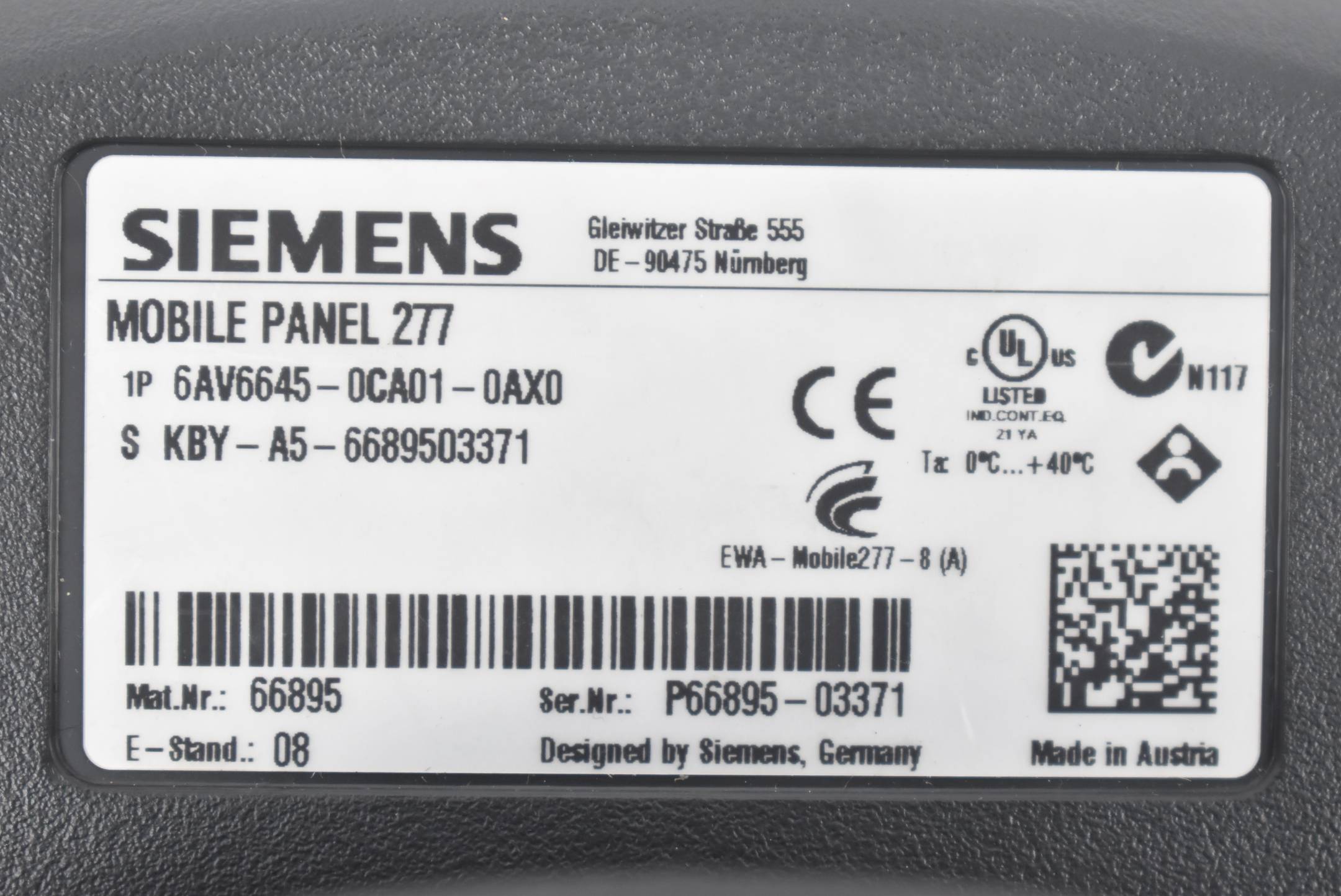 GENERALÜBERHOLT Siemens SIMATIC Mobile Panel 277 Color 6AV6645-0CA01-0AX0 ( E8 )