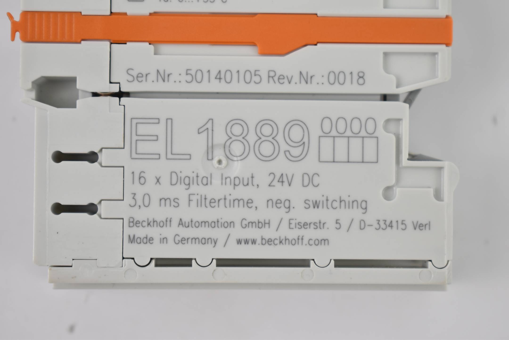 Beckhoff EtherCAT-Klemme 16-Kanal-Digital-Eingang 24VDC 3ms EL1889 ( EL 1889 )