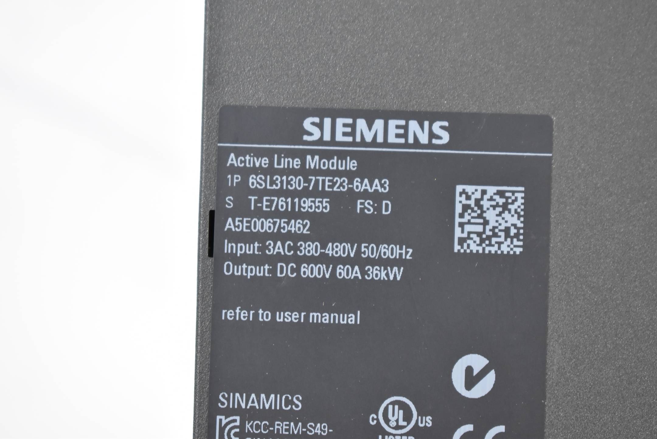 Siemens Sinamics S120 6SL3130-7TE23-6AA3 ( 6SL3 130-7TE23-6AA3 )E. D