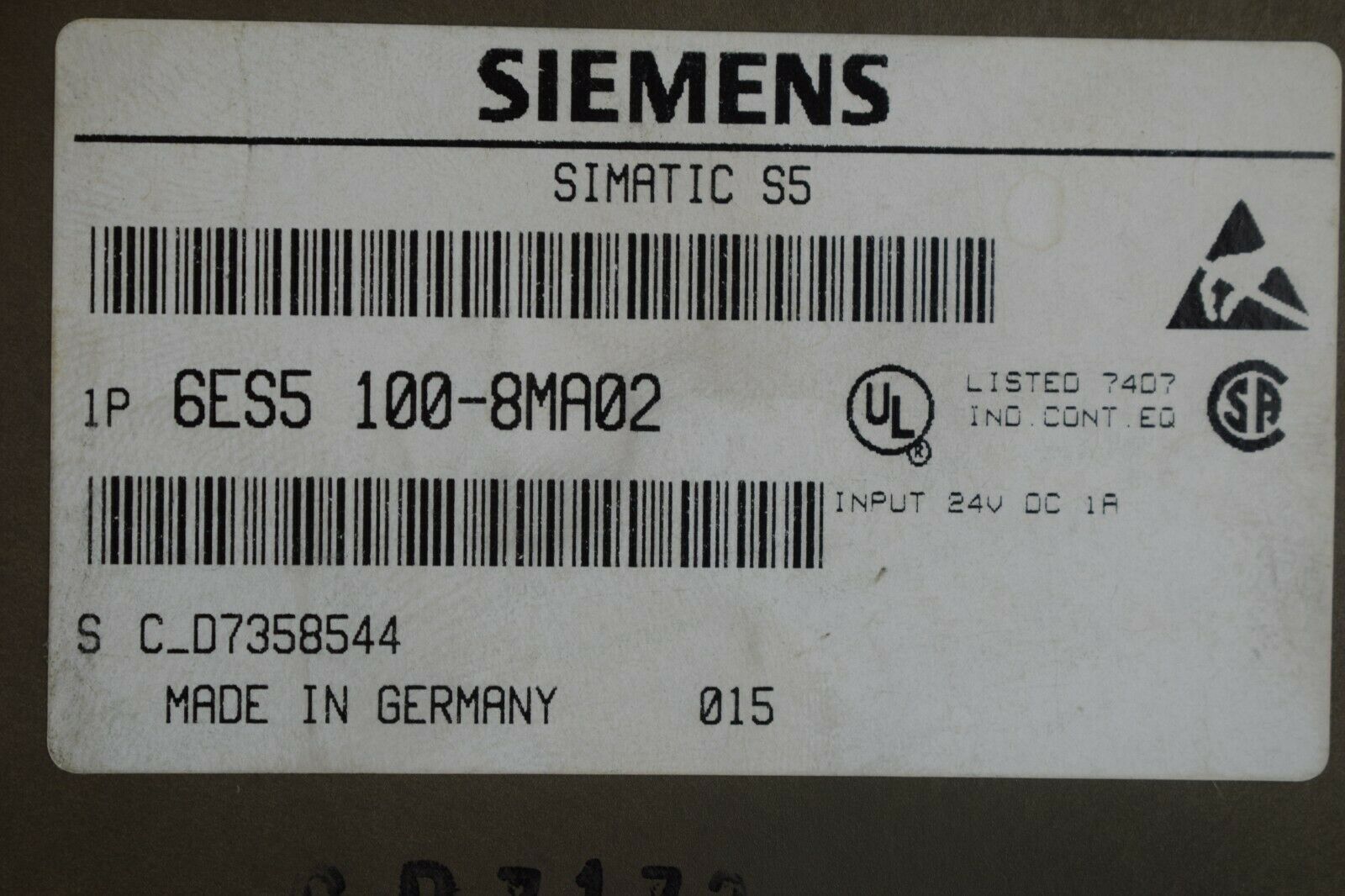 Siemens simatic S5 CPU 100 Zentralbaugruppe 6ES5 100-8MA02 ( 6ES5100-8MA02 )