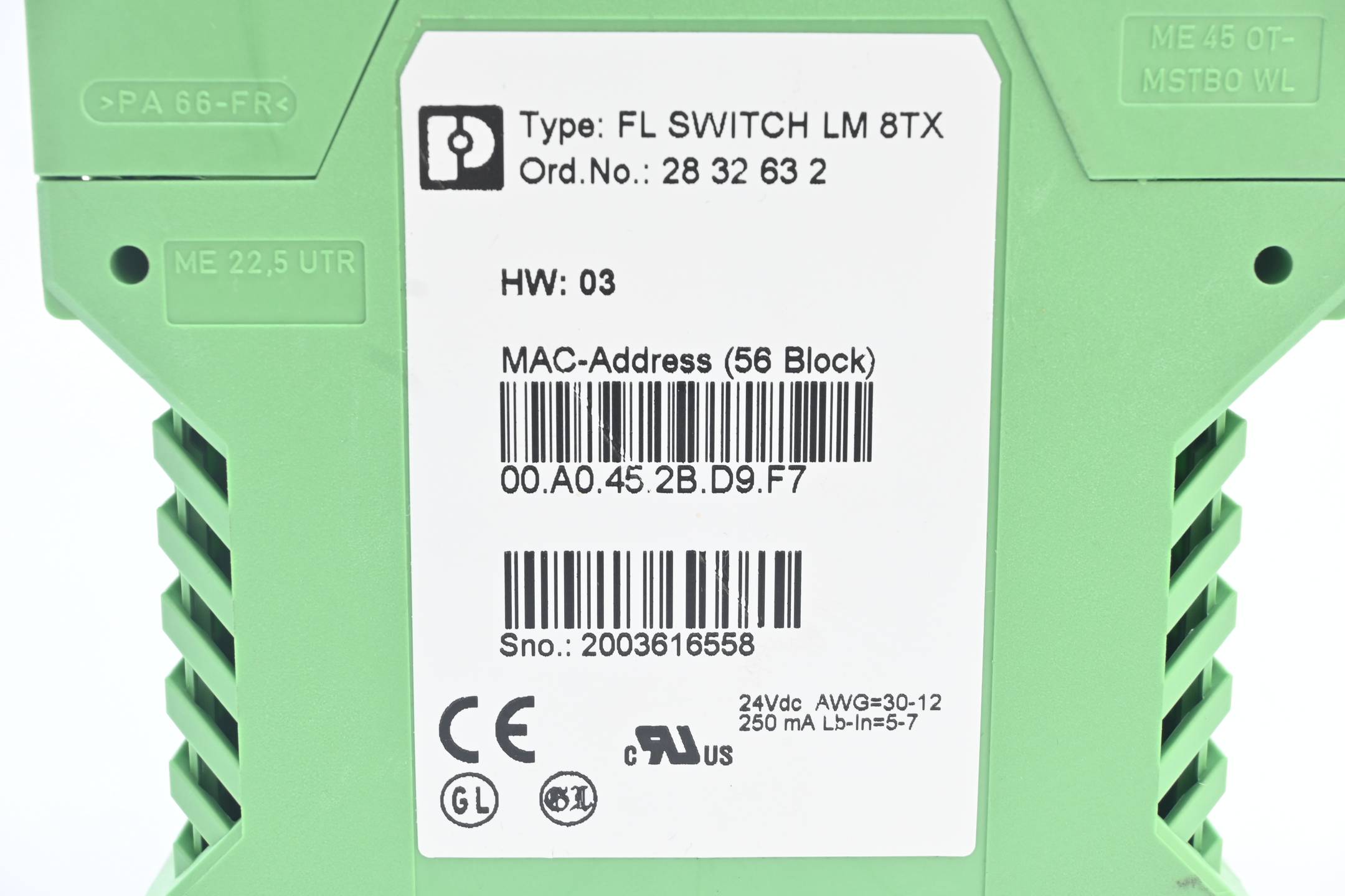Phoenix Contact Industrial Ethernet Switch FL SWITCH LM 8TX ( 2832632 )