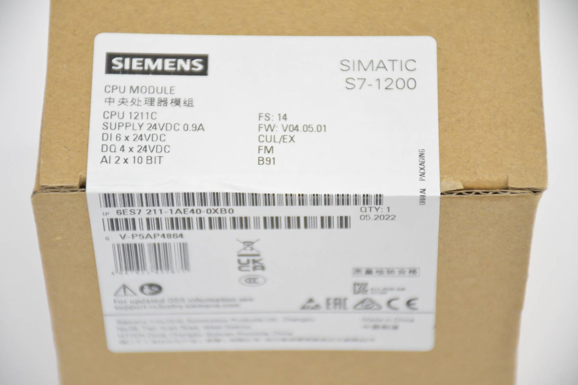 Siemens simatic S7-1200 CPU Modul 6ES7 211-1AE40-0XB0 ( 6ES7211-1AE40 ...